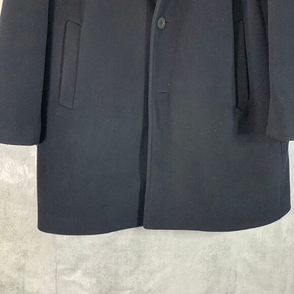 COLE HAAN Grand.OS Men's Black Stretch Wool Three-Button Top Coat SZ L - Picture 6 of 10